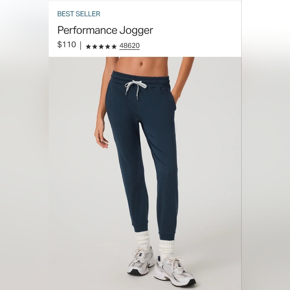Womens Vuori Performance Joggers, Midnight Heather, Size Large